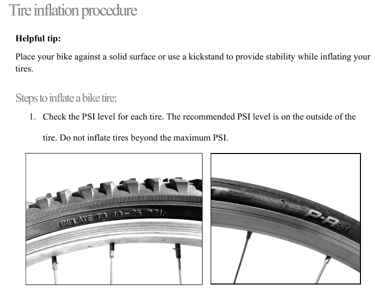 Image of tire inflation procedure snapshot.